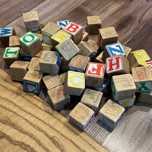 Lot of wooden blocks